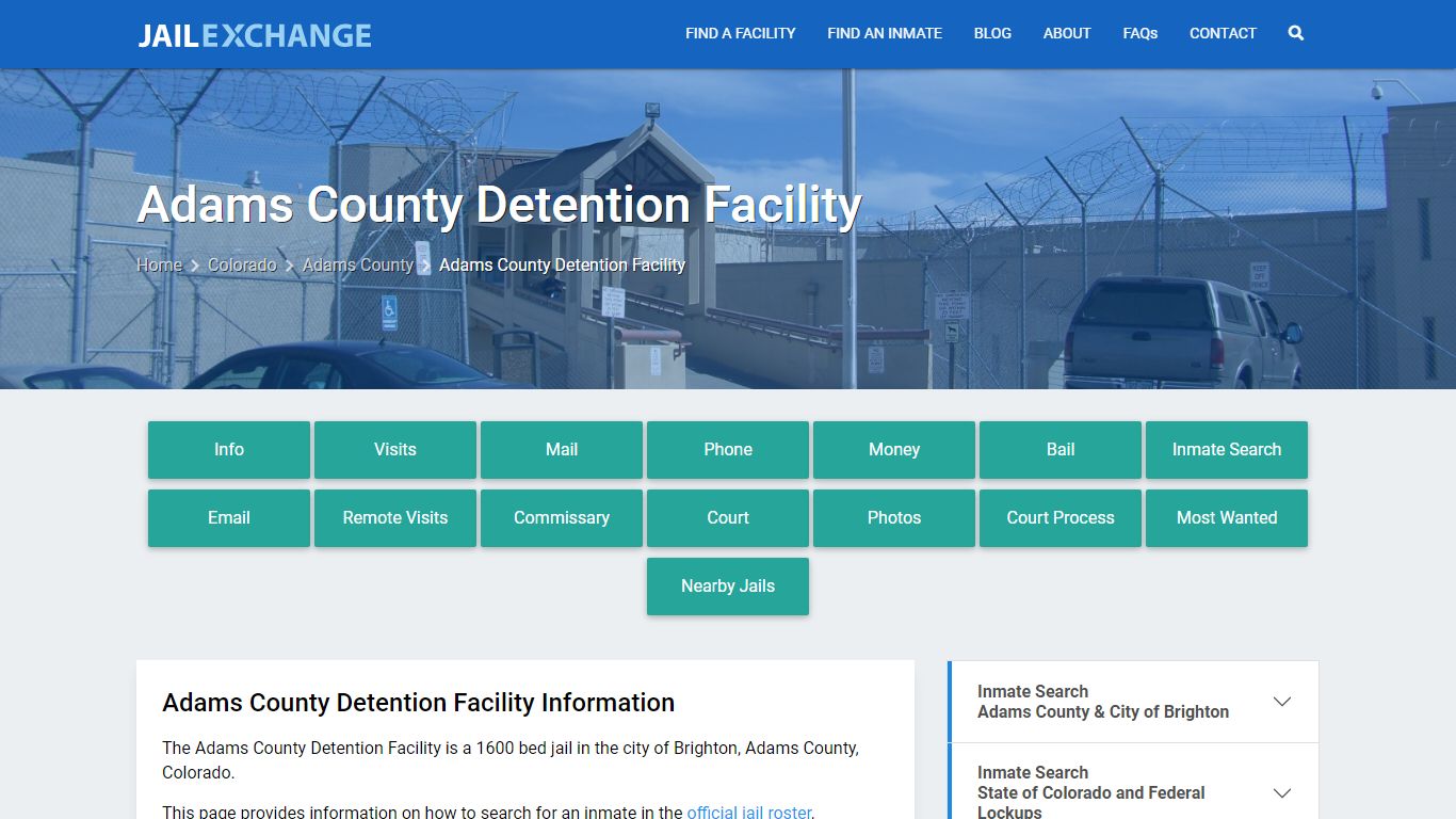Adams County Detention Facility, CO Inmate Search, Information